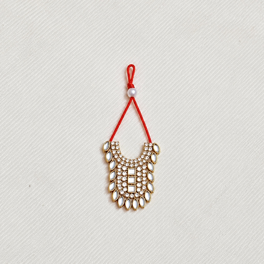 Laddu Gopal Kundan Necklace with Red Dori