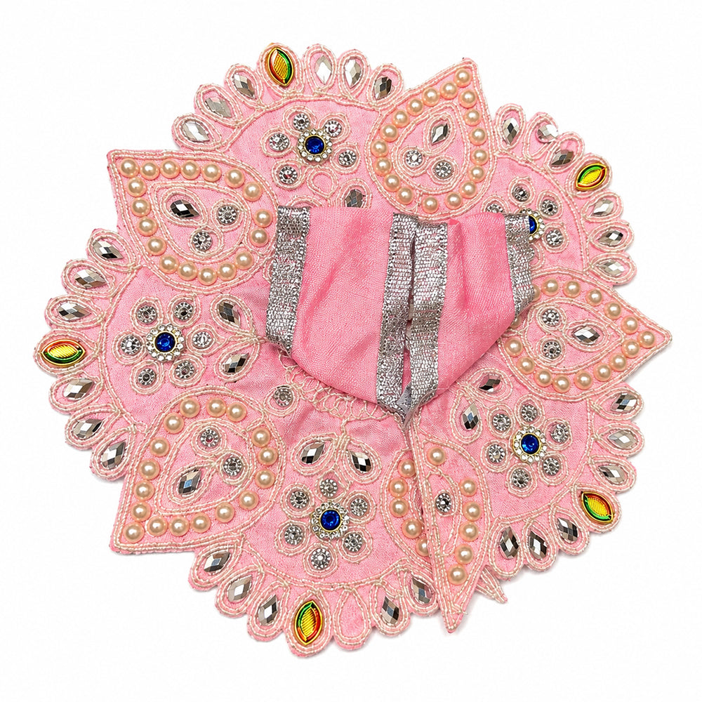 Pink Pearl & Mirror Work Laddu Gopal Dress for Kanha Ji