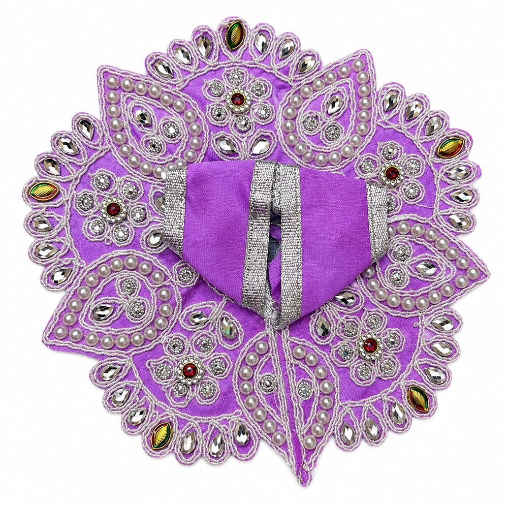 Purple Pearl & Mirror Work Laddu Gopal Dress for Kanha Ji