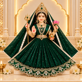 Dark Green Mata Rani Dress with Chunni
