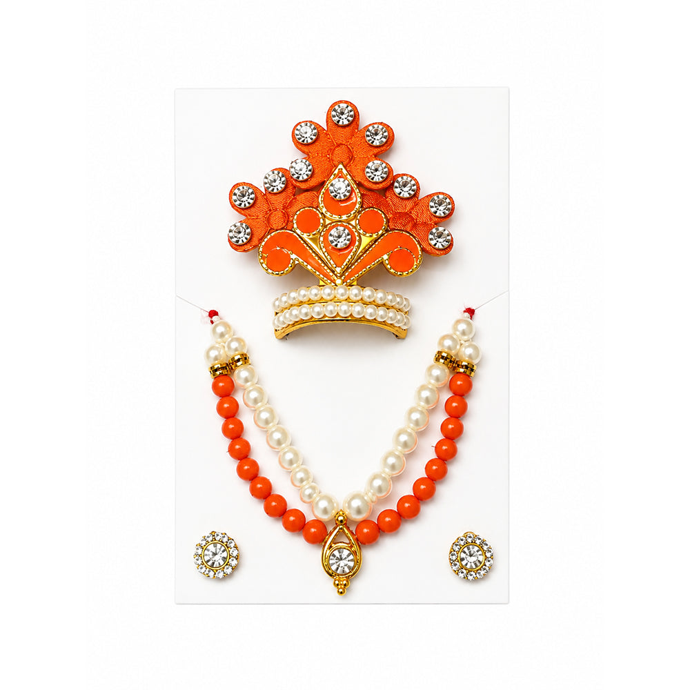 Laddu Gopal Designer Mala Set - Orange