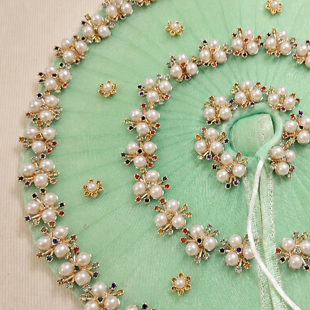 Mint Green Laddu Gopal Dress | Pearl & Navaratna Embellished Poshak | Sizes 4 to 7 | Premium Kanha Ji Outfit