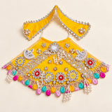 Mata Rani Yellow Designer Lehenga Patka Set