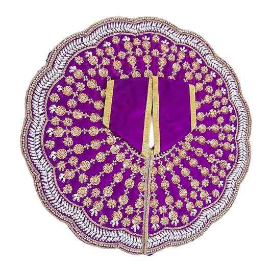Premium Designer Laddu Gopal Dress - Royal Purple Velvet Krishna Poshak with Mukut