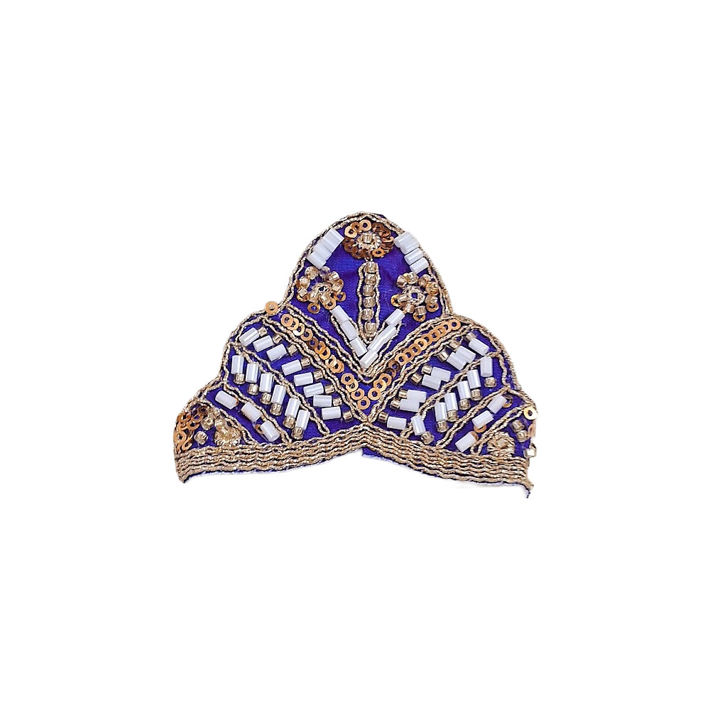 Premium Royal Blue Laddu Gopal Dress (Size 5 to 8) - Heavy Handwork Poshak for Kanha Ji with Matching Mukut