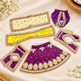 Radha Krishna Designer Lehenga Set – Purple & Yellow