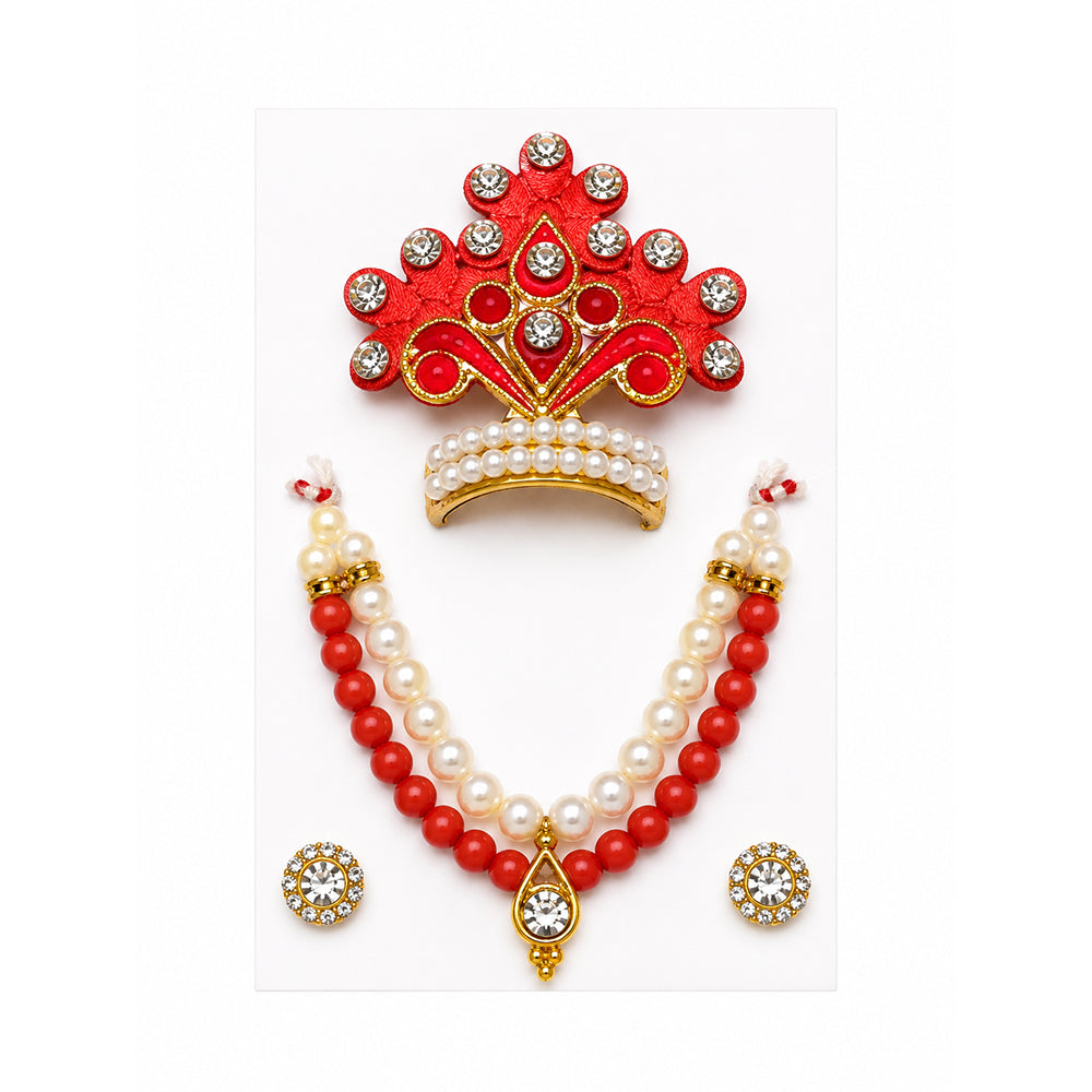 Laddu Gopal Designer Mala Set - Red