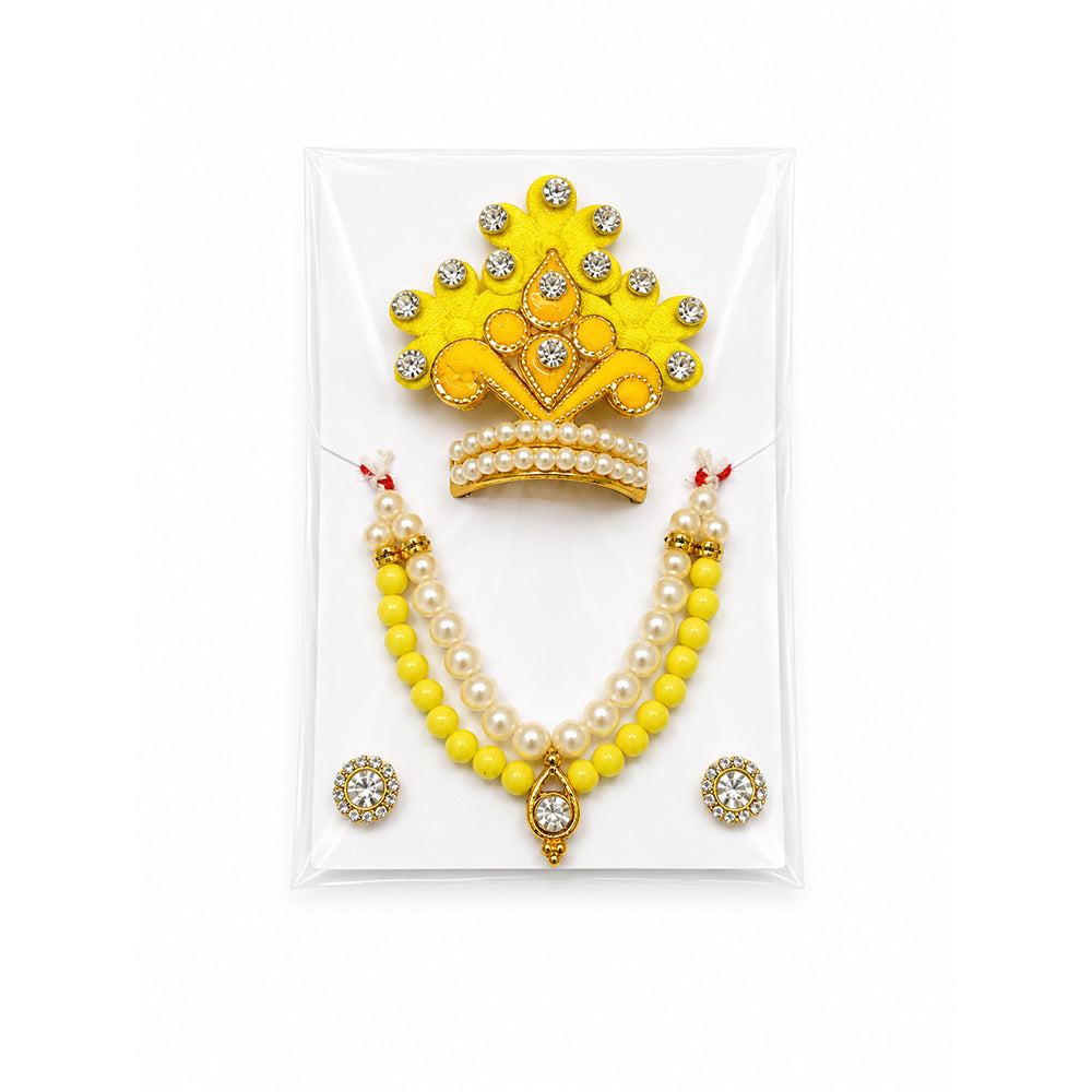 Laddu Gopal Designer Mala Set - Yellow