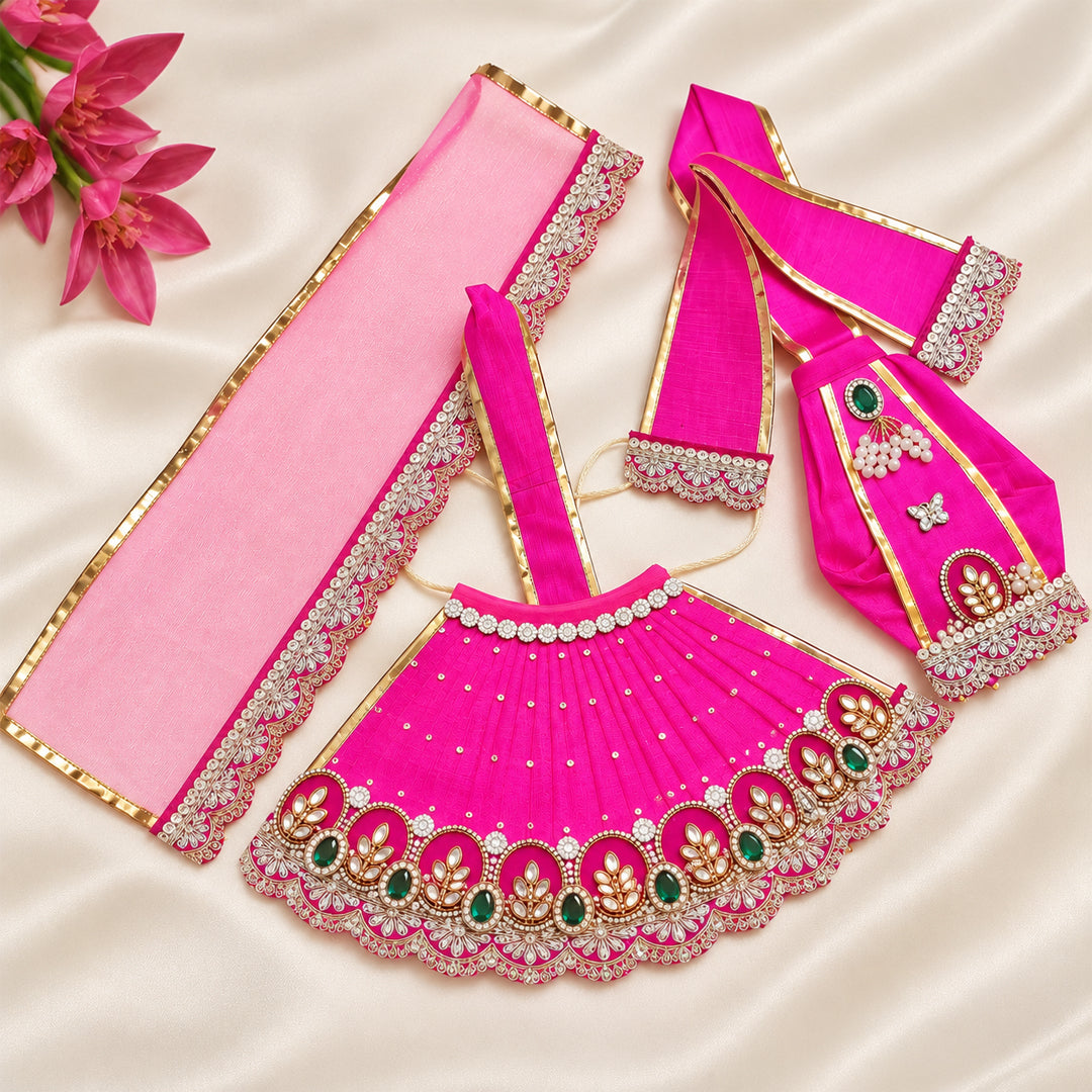 Radha Krishna Pink Designer Lehenga Shringar Set