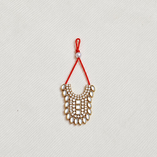 Laddu Gopal Kundan Necklace with Red Dori