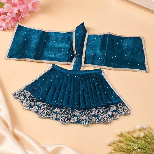 Teal Blue Mata Rani Dress with Chunni