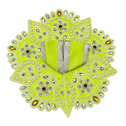 Lime Green Pearl & Mirror Work Laddu Gopal Dress for Kanha Ji