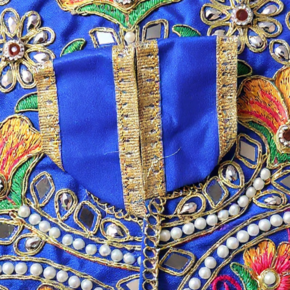 Laddu Gopal Blue Dress with Pearl & Zari Work