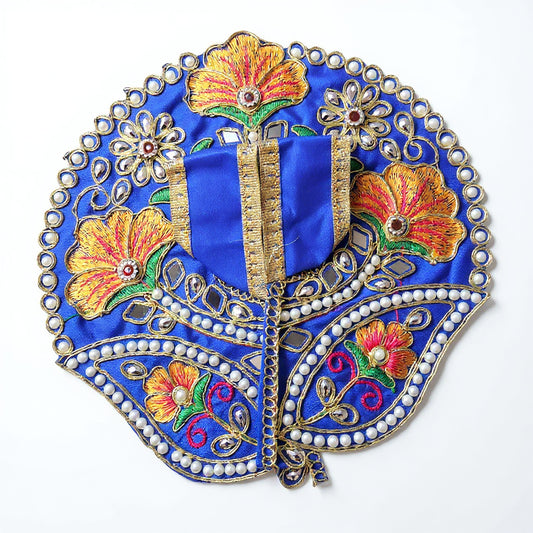 Laddu Gopal Blue Dress with Pearl & Zari Work