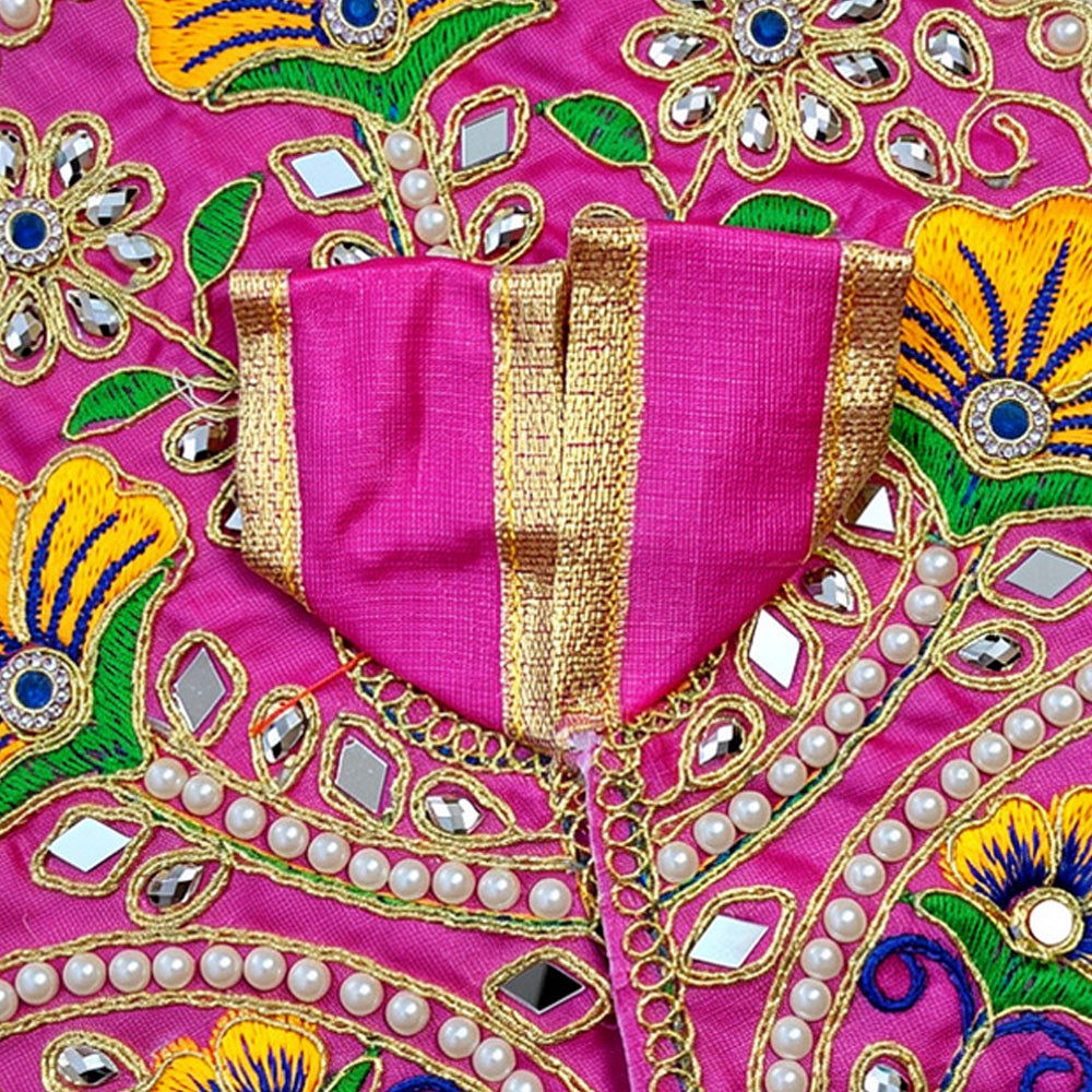 Laddu Gopal Purple Dress with Pearl & Zari Work