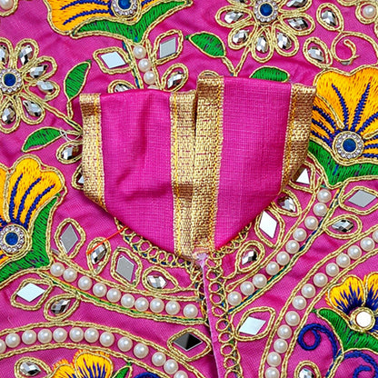 Laddu Gopal Purple Dress with Pearl & Zari Work