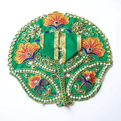 Laddu Gopal Green Dress with Pearl & Zari Work