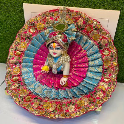 Blue Handcrafted Laddu Gopal Poshak Set with Mukut