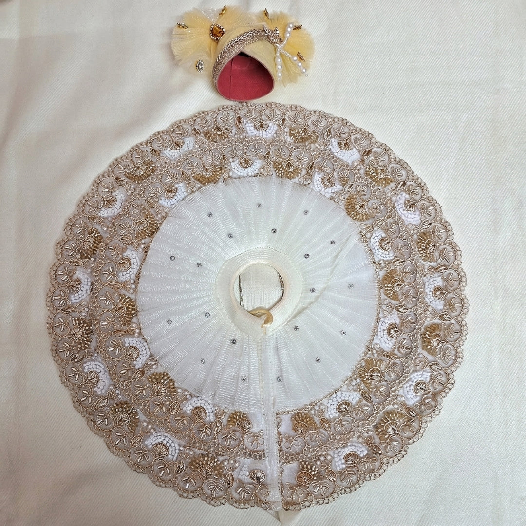 White & Golden Laddu Gopal Poshak