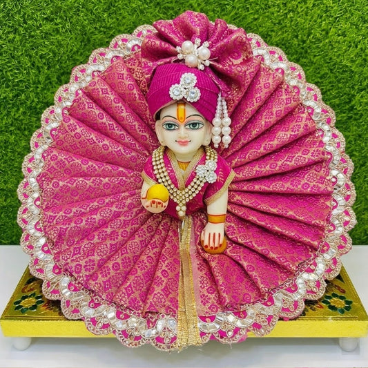 Pink Banarasi Laddu Gopal Poshak