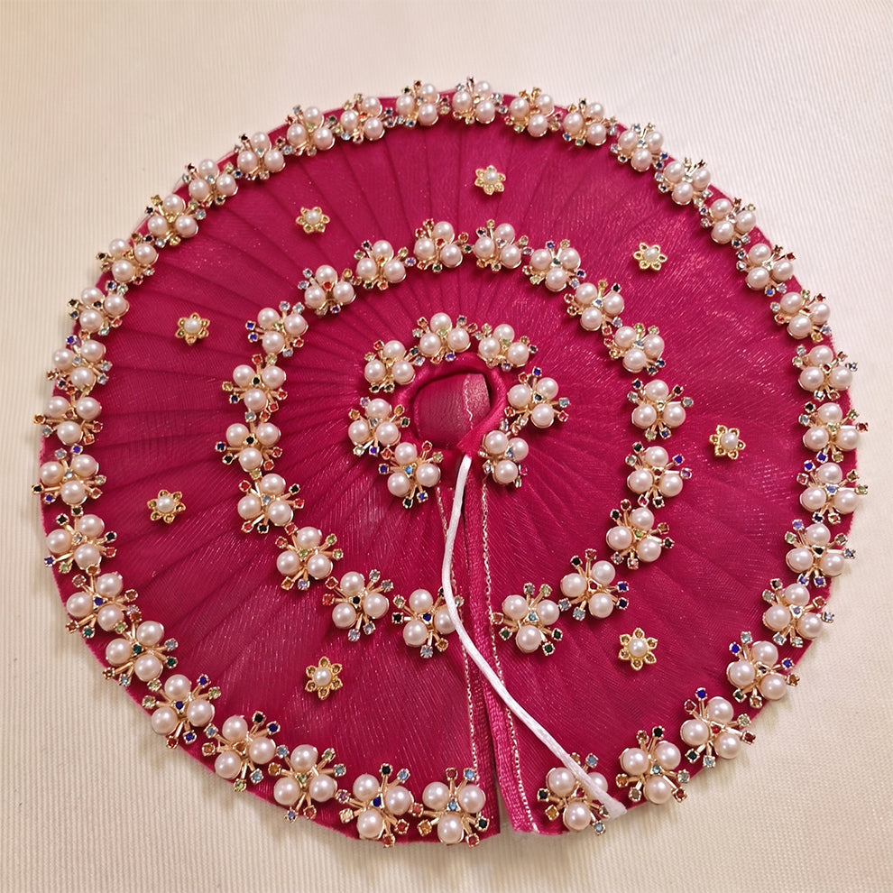 Magenta Laddu Gopal Poshak | Pearl & Navaratna Embellished Kanha Ji Dress | Sizes 4 to 7 | Premium Rani Pink Thakurji Outfit