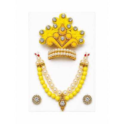 Laddu Gopal Designer Mala Set - Yellow
