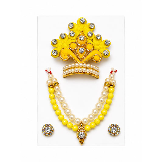 Laddu Gopal Designer Mala Set - Yellow
