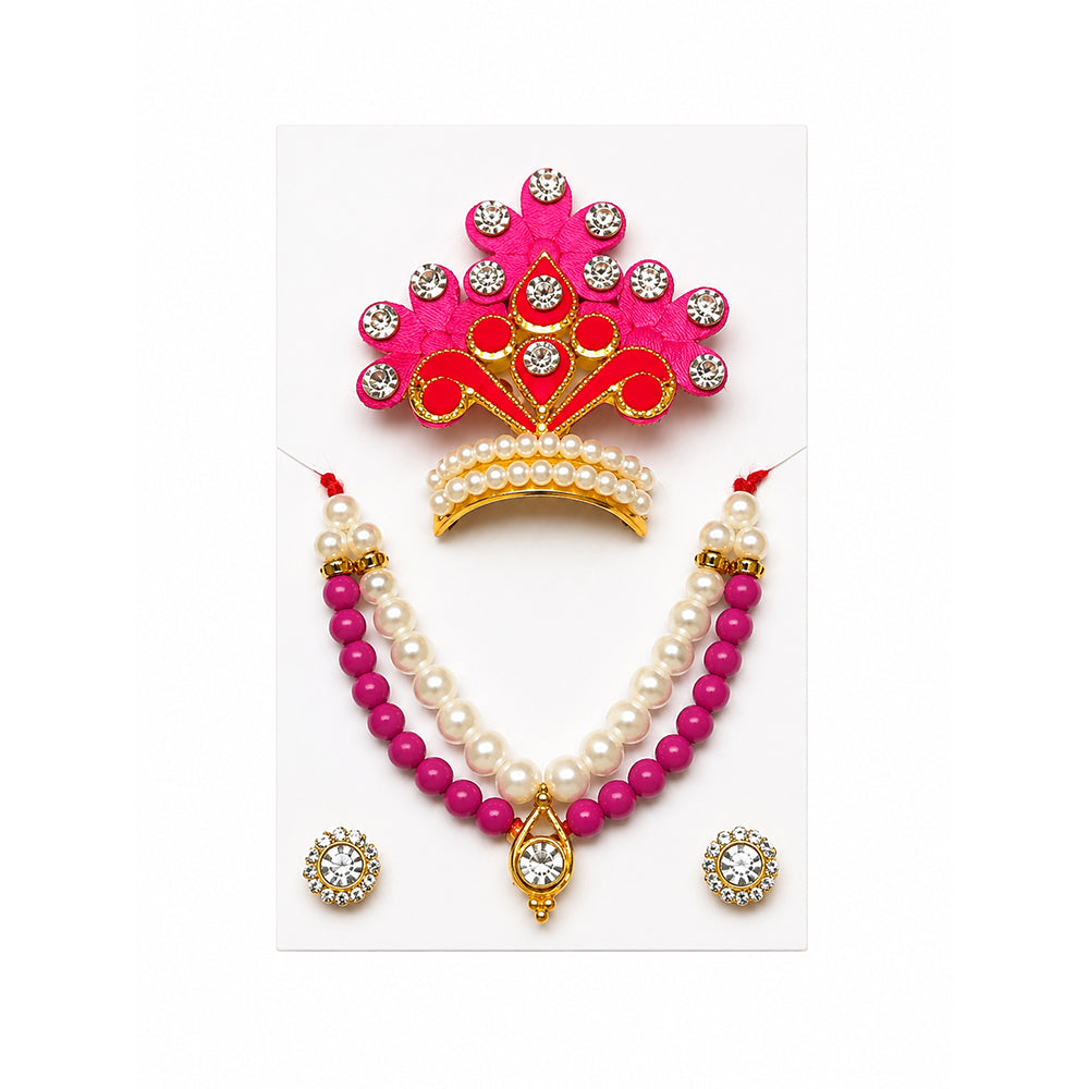 Laddu Gopal Designer Mala Set - Pink
