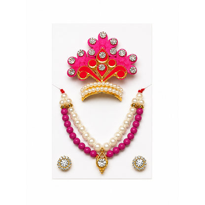 Laddu Gopal Designer Mala Set - Pink