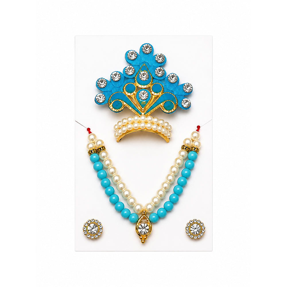 Laddu Gopal Designer Mala Set - Sky Blue
