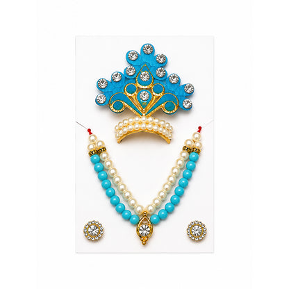 Laddu Gopal Designer Mala Set - Sky Blue