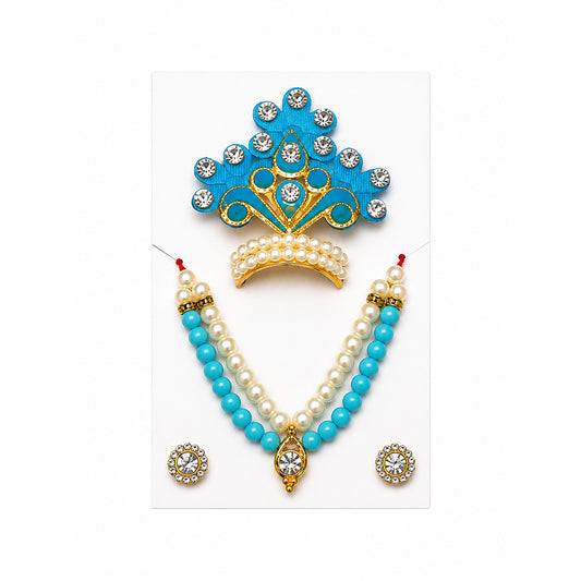 Laddu Gopal Designer Mala Set - Sky Blue