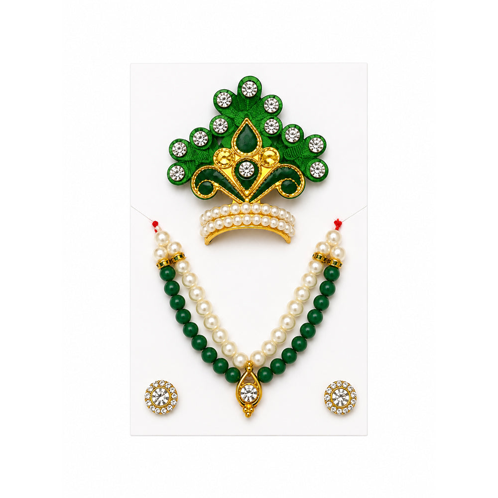 Laddu Gopal Designer Mala Set - Green