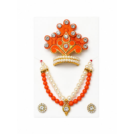 Laddu Gopal Designer Mala Set -  Orange
