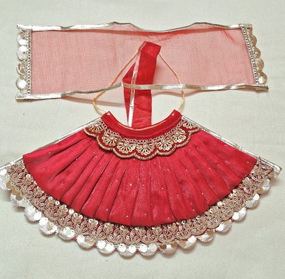 Mata Rani Designer Lehenga Choli – Zari Work Red Poshak