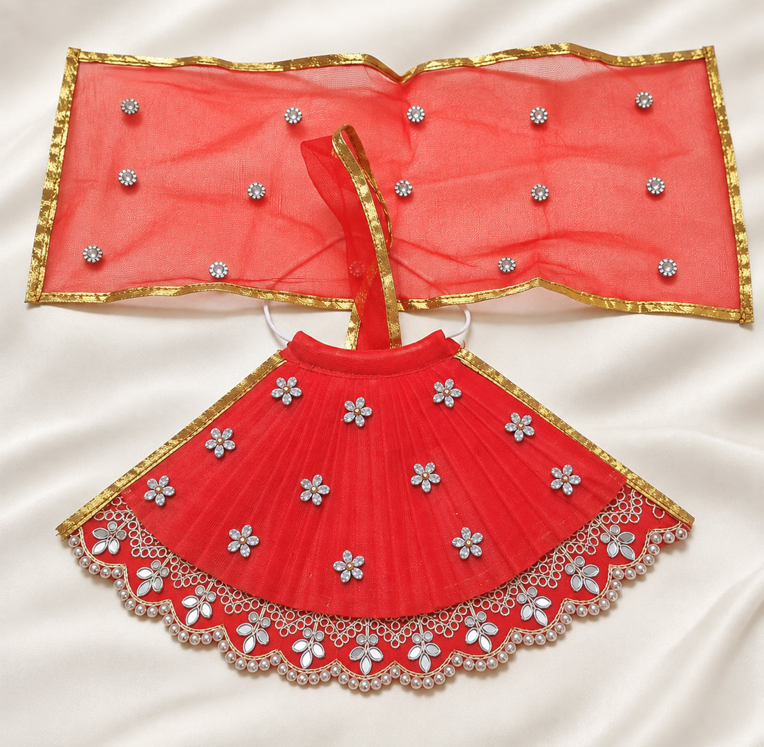 Mata Rani Red Lehenga Choli – Designer Festive Poshak