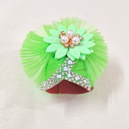 Premium Green Flower Laddu Gopal Dress Set with Pagdi & Mala