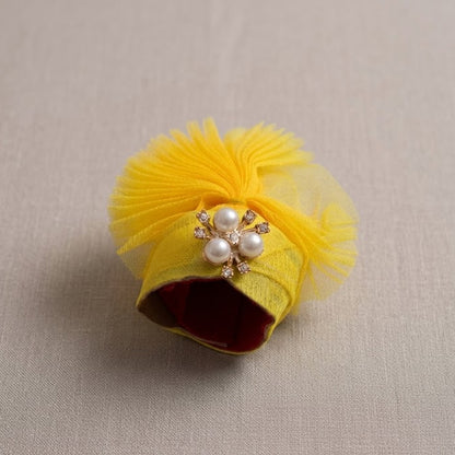 Handcrafted Yellow Pearl Poshak With Mukut For Laddu Gopal | Thakurji Festive Dress | Size 0 to 7