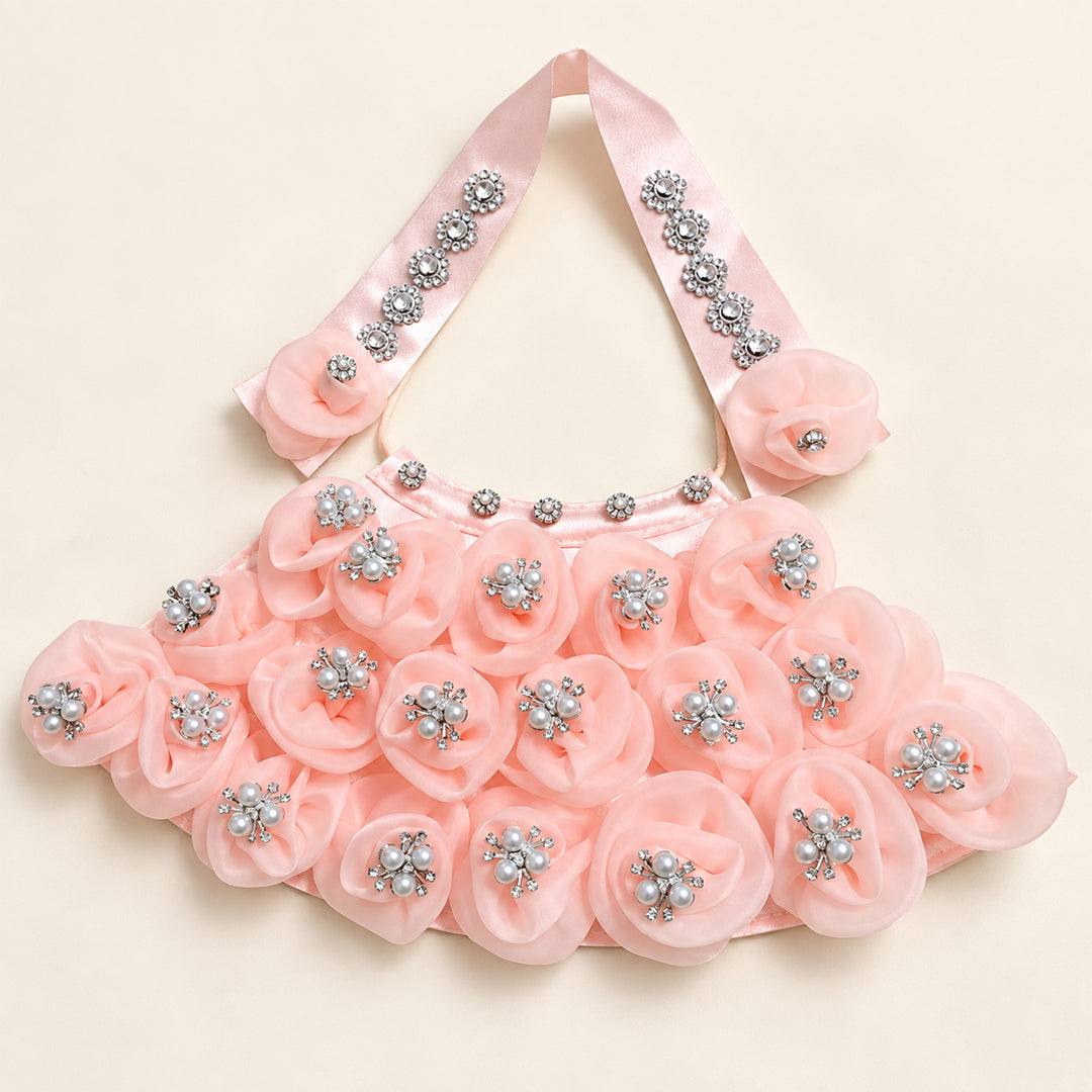 Mata Rani Peach Floral Lehenga Patka Set