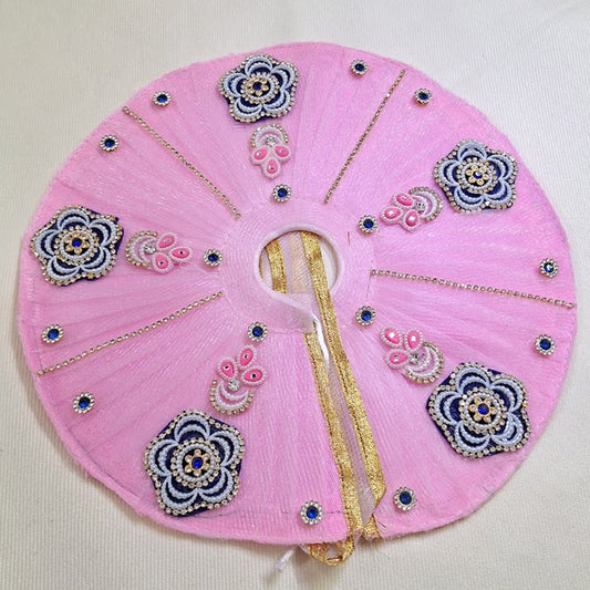 Baby Pink Laddu Gopal Poshak With Mukut | Zardozi Embroidered Kanha Ji Dress with Sapphire & Pearl Motifs