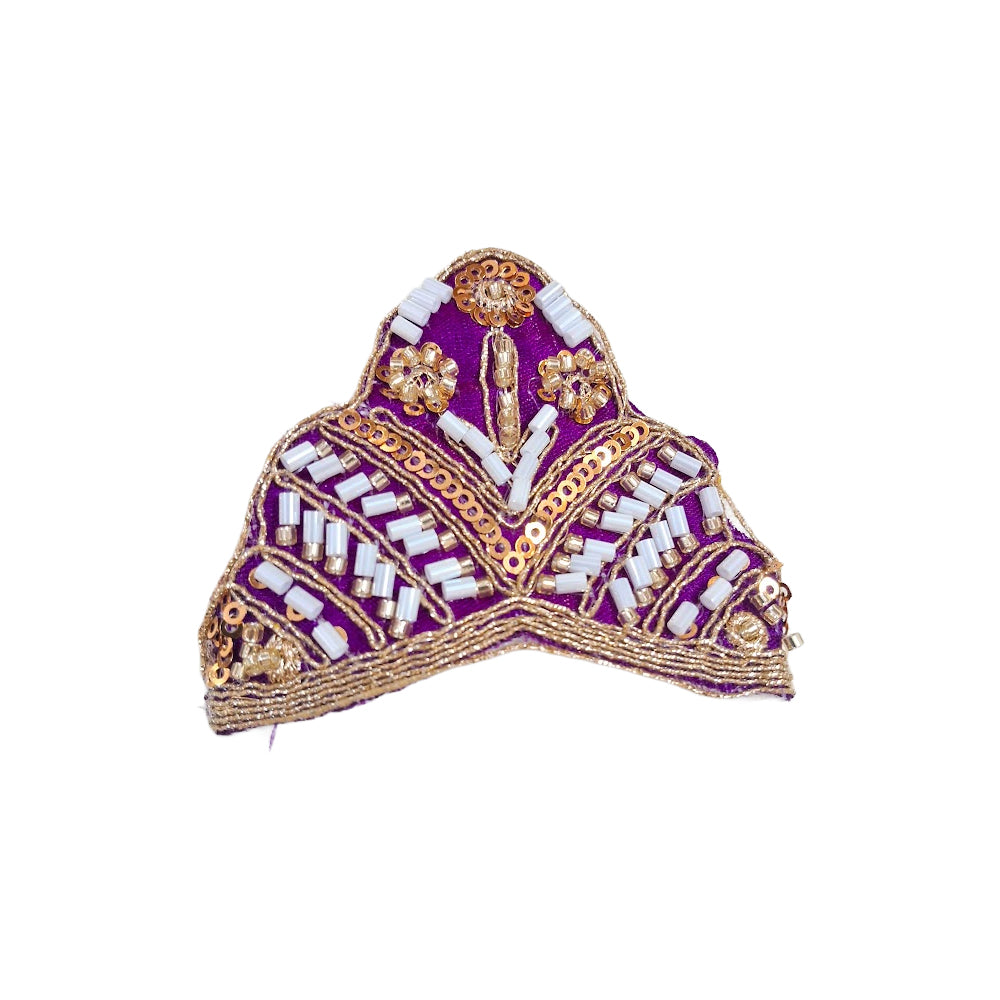 Premium Designer Laddu Gopal Dress (Size 5 to 8) - Royal Purple Velvet Krishna Poshak with Mukut