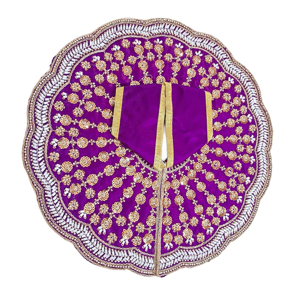 Premium Designer Laddu Gopal Dress (Size 5 to 8) - Royal Purple Velvet Krishna Poshak with Mukut