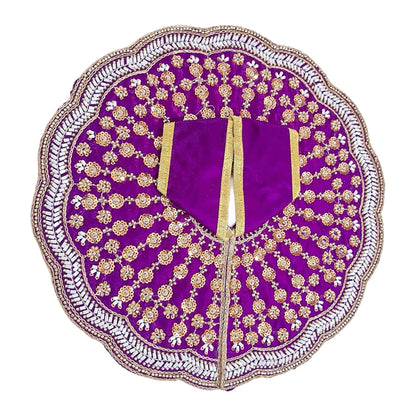 Premium Designer Laddu Gopal Dress (Size 5 to 8) - Royal Purple Velvet Krishna Poshak with Mukut