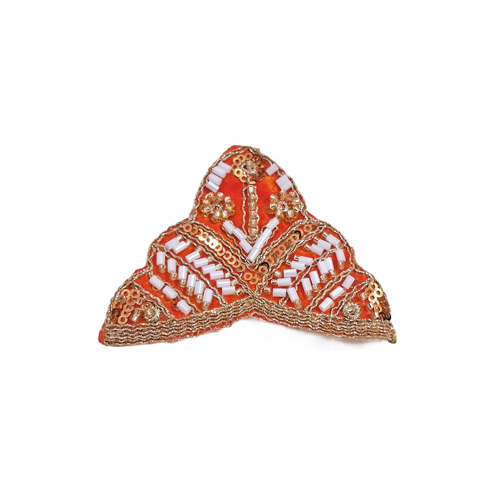 Premium Orange Embroidered Laddu Gopal Dress (Size 5 to 8) with Matching Mukut