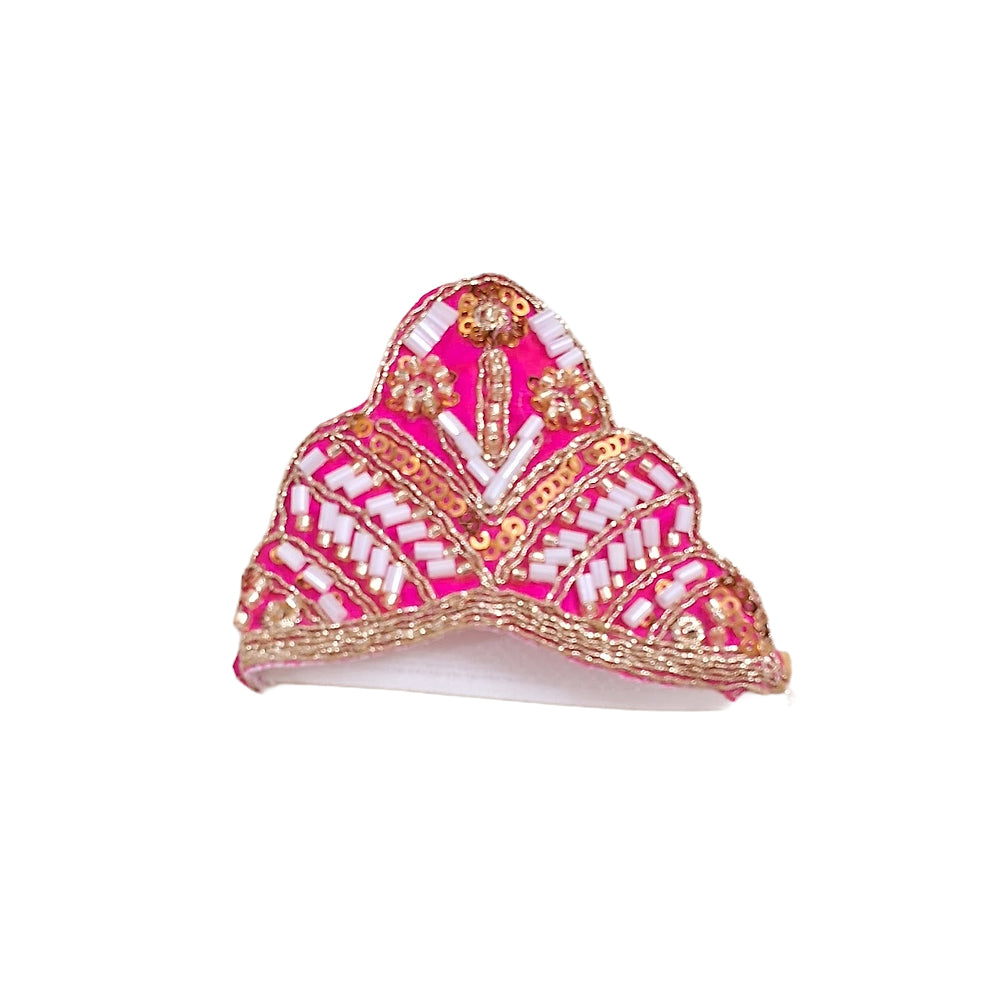 Premium Pink Embroidered Laddu Gopal Dress with Mukut | Handcrafted Kanha Ji Poshak / Thakurji Vastra (Size 5, 6, 7, 8)
