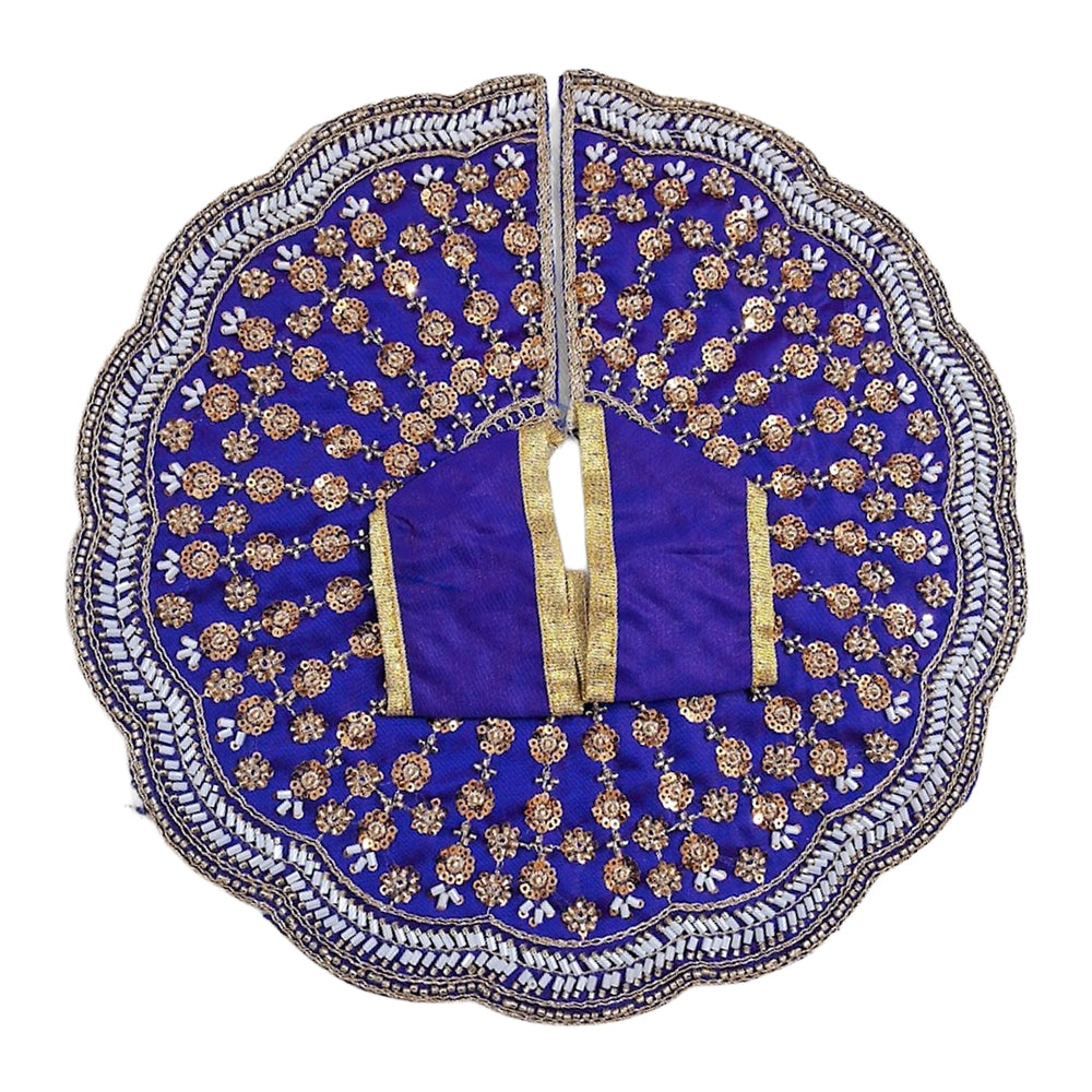 Premium Royal Blue Laddu Gopal Dress (Size 5 to 8) - Heavy Handwork Poshak for Kanha Ji with Matching Mukut