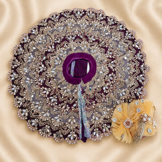 Royal Wine Purple Laddu Gopal Poshak with Designer Mukut | Premium Krishna Ji Dress