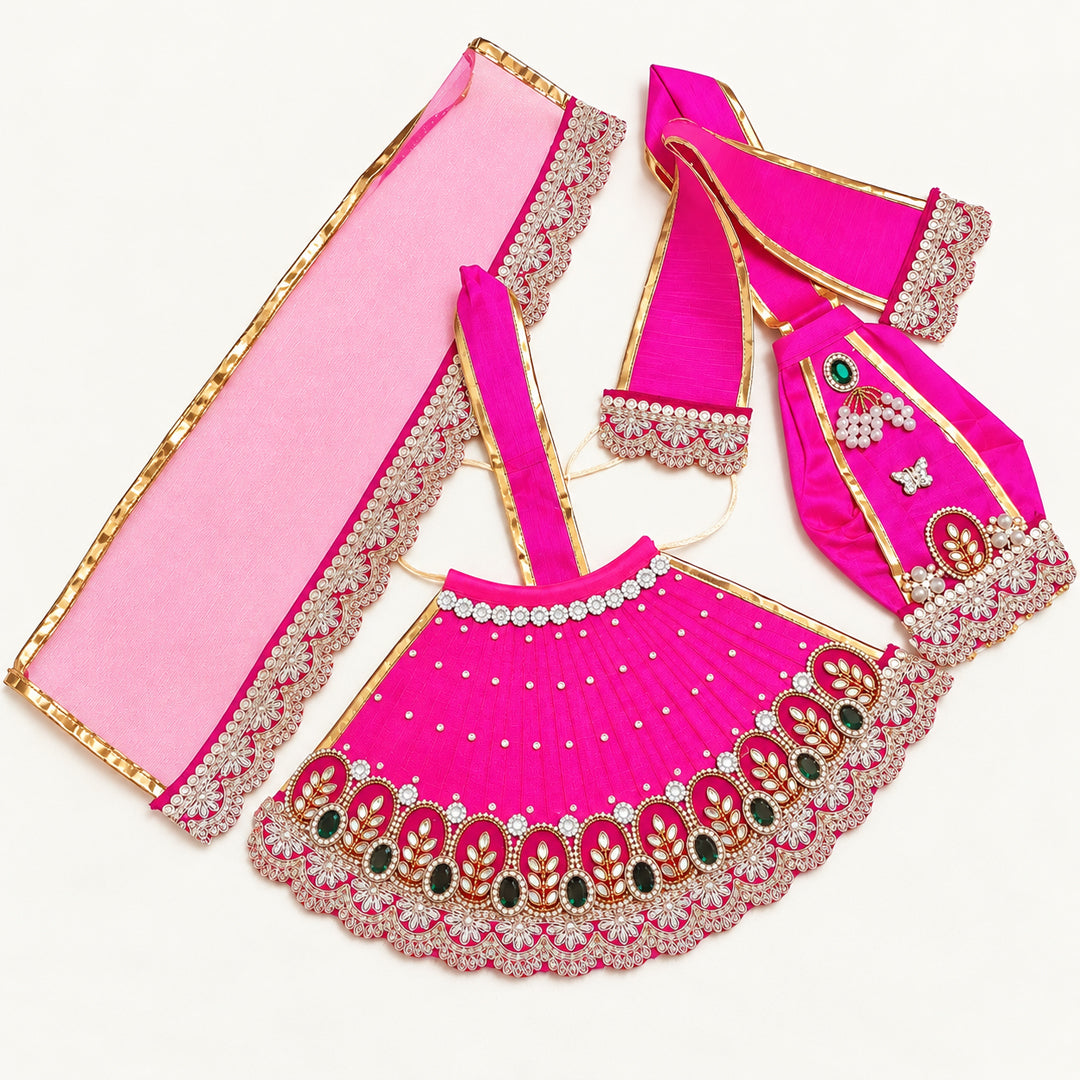 Radha Krishna Pink Designer Lehenga Shringar Set
