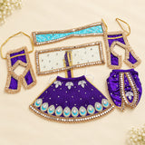 Radha Krishna Designer Lehenga Set – Purple & Blue