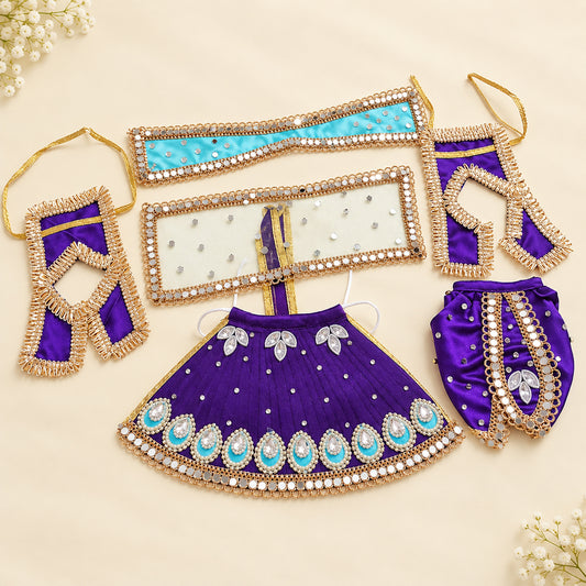Radha Krishna Designer Lehenga Set – Purple & Blue